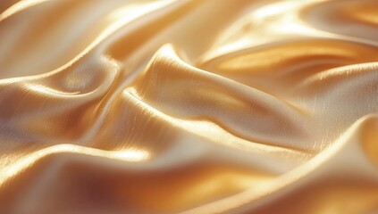 Golden fabric folds in soft light