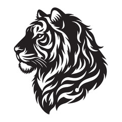 tiger silhouette, editable vector image