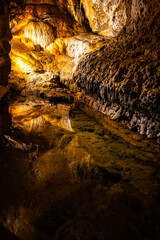 Cave of the Mounds Interior with Illuminated Formations