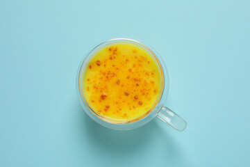 Moon or turmeric milk, concept of tasty drink