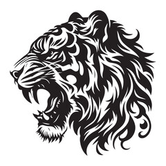 tiger silhouette, editable vector image