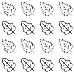 A seamless minimalist leaf pattern with simple lines. Perfect for backgrounds, textiles, packaging, and nature or environmental design projects.