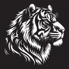 tiger silhouette, editable vector image