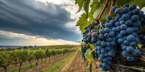 dark blue grapes plant
