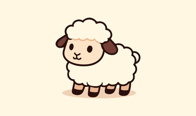 Cute Sheep Mascot Logo, Sheep Illustration, Sheep Vector, Lamb Logo, Lamb Illustration, Lamb Vector, Character, Cartoon, Eid ul Adha