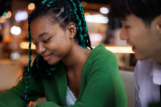 Teenager feeling shy during date