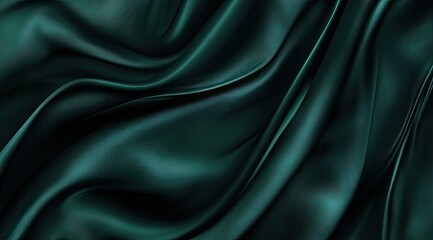 Deep teal silk drapes in flowing folds