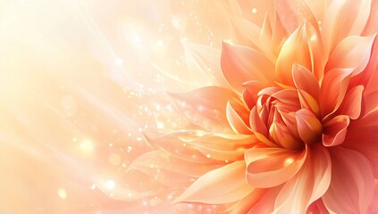 Obraz premium Peach Dahlia Flower Blossom.