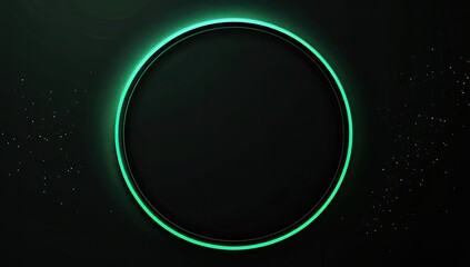 Circular neon frame on dark background