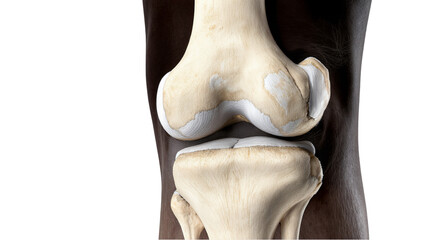 Detailed Human Knee Joint Anatomical Illustration with Transparent Background for Medical Visualization and Education