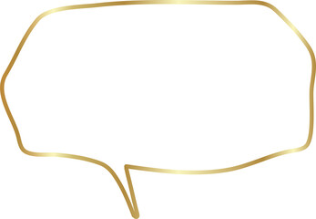 Golden speech bubble luxury icon, dialogue, text, chat