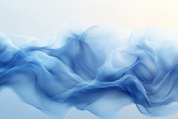 Abstract artistic background with flowing blue smoke texture on white