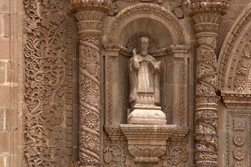The facade of Puno Cathedral blends Andean baroque beauty with colonial history—an iconic...