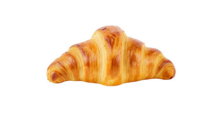 Realistic Golden Croissant Isolated on Transparent Background for Culinary Designs and Joyful Breakfast Themes Clipart Style