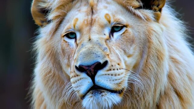 Close up white lion