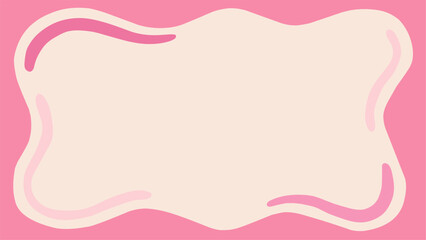 Minimal pastel background with wavy pink borders and soft cream center. Ideal for branding, social posts, flyers, and invitations. Flat abstract layout with large copy space.