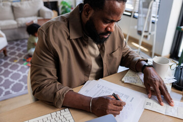 Business owner working on taxes 