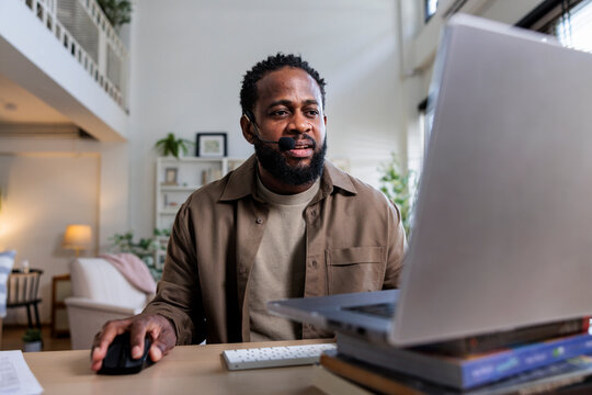 Call center staff working at home