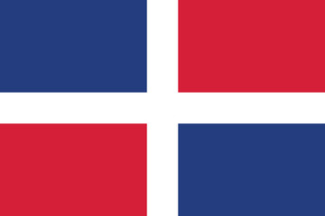 Flag of the Dominican Republic. Civil flag of the Dominican Republic. Detailed image of the Dominican Republic flag.