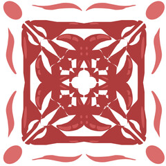 Symmetrical Abstract Red Geometric Pattern 