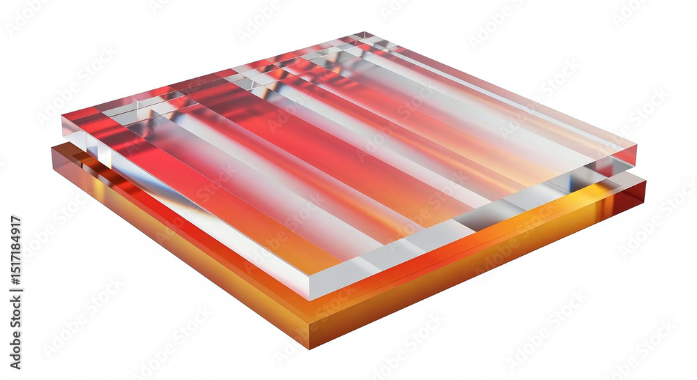 Leinwandbilder two transparent overlapping acrylic sheets creating red and orange gradient