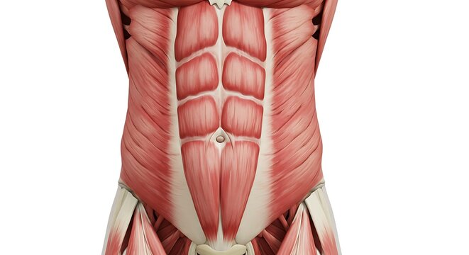Anatomy abdominal muscles abs sixpack human body fitness training strength workout health medical illustration video 4k
