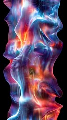 Abstract Vibrant Energy Flow Red Blue Swirling Lines Digital Art Background