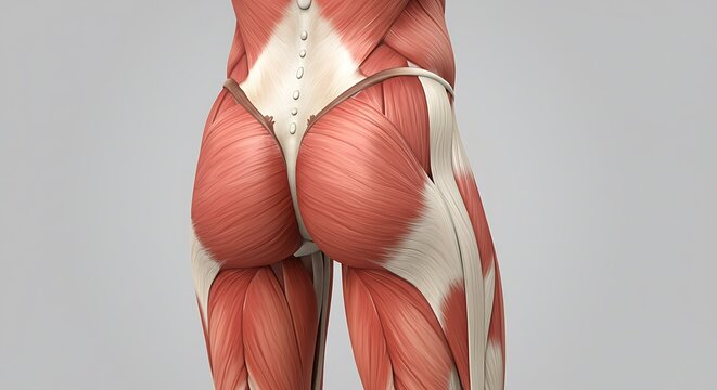Anatomy of gluteus maximus and leg muscles for medical study and fitness reference guide to body building video 4k