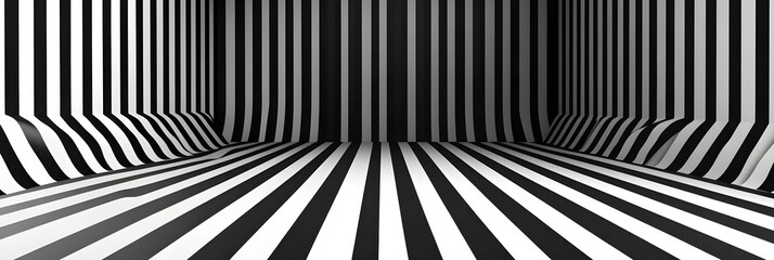 Abstract Black and White Striped Room Interior Design Background Wall Texture