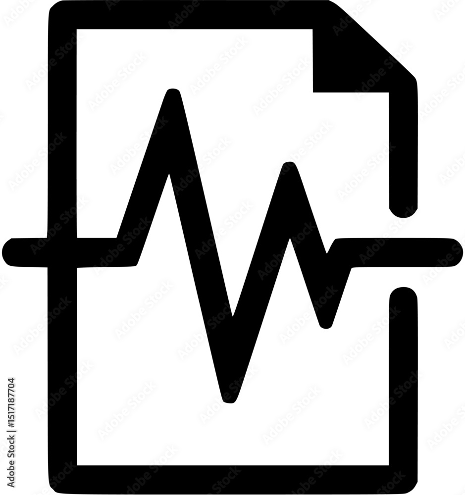 Poster a document icon featuring a waveform graph running through its center
