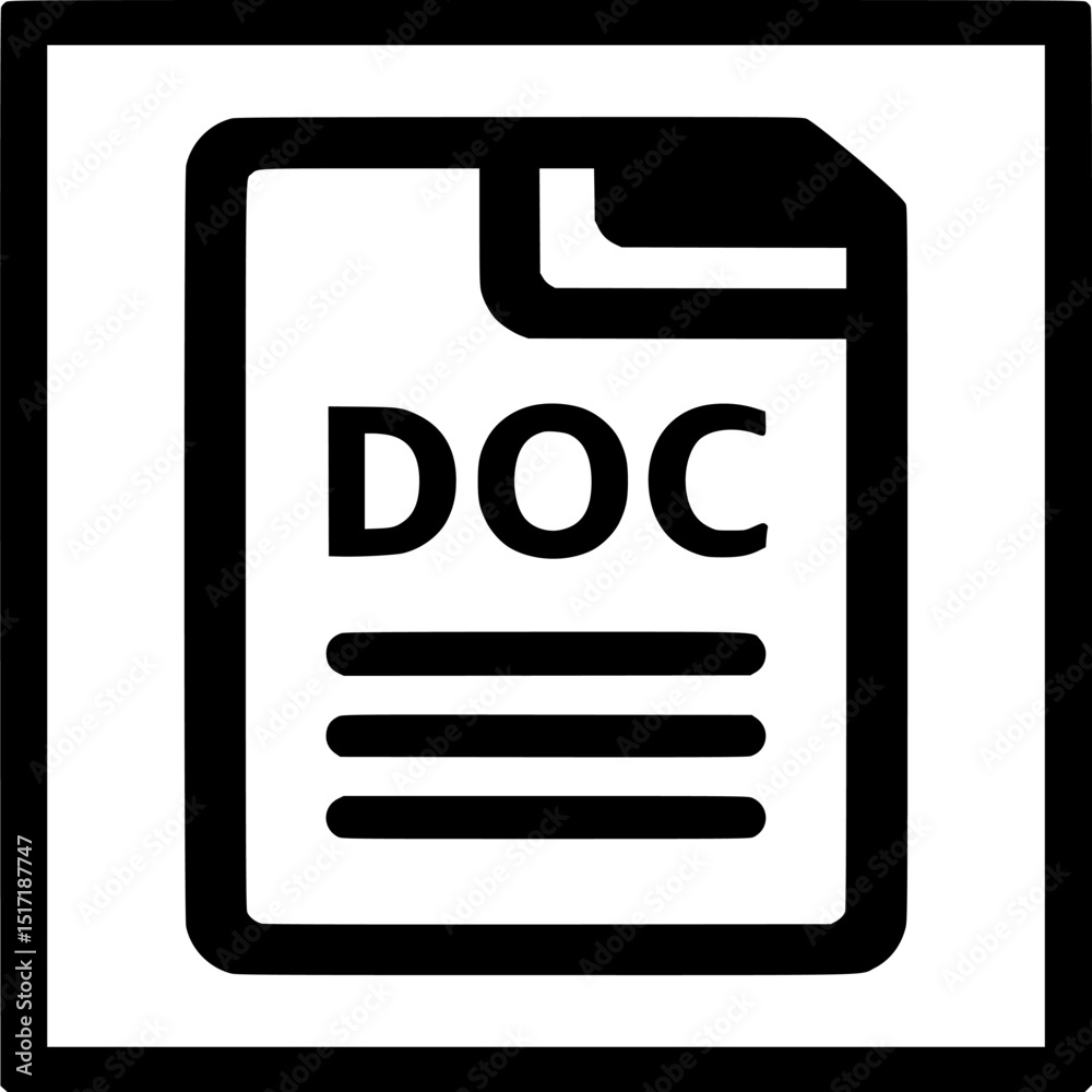 Poster a file icon featuring doc text and horizontal lines enclosed in a square border