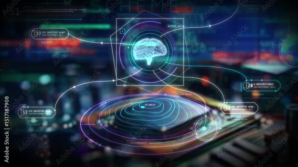 Wall mural artificial intelligence performing deep learning on data center server