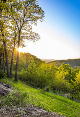Obraz premium Sunset overlook from Grandad Bluff La Crosse Wisconsin