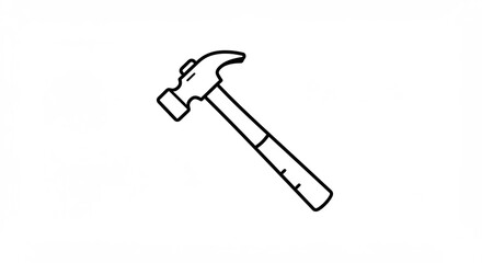 Simple Line Drawing Hammer Tool Construction Icon. AI Generated