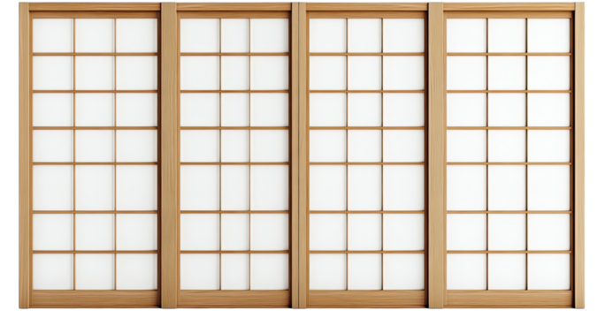 Light brown Japanese shoji screens