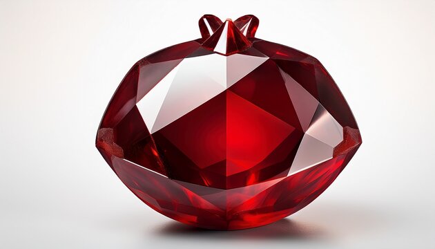 Polierter Granat-Edelstein in tiefem, sattem Rot mit gl&auml;nzender, glatter Oberfl&auml;che und facettiertem Schliff
