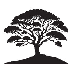 Fototapeta premium tree silhouette, editable vector image