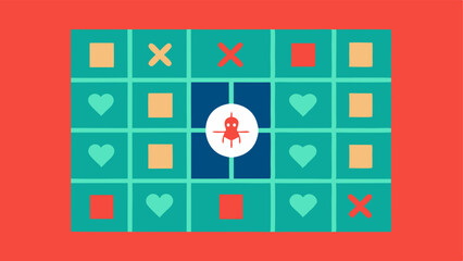 Health Risk Matrix A grid matrix filled with health risk factors e.g. smoking pressure. An AI icon analyzes the matrix emphasizing specific areas of concern.