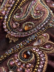 Modern abstract beadwork composition with metallic beads and fluid geometric shapes on a sleek minimalist background, symbolizing elegance, craftsmanship, and contemporary design aesthetics.

