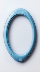 Obraz premium Stylish Light Blue Modern Oval Shaped Product Design on White Background
