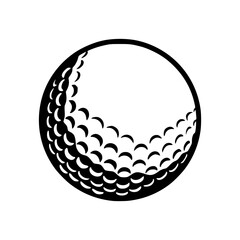 Vector Golf Ball - Black and White Close-up Icon isolated on transparent background. three-dimensional vector illustration eps file