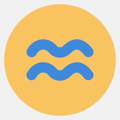 Icon aquarius. Zodiac horoscope elements. Icon in color mate style.