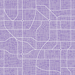 Fototapeta premium City map pattern, town plan seamless background with streets and roads. Vector urban planning project, abstract cartography layout with intersections and urban details, square minimal grayscale map