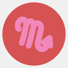 Icon scorpio. Zodiac horoscope elements. Icon in color mate style.