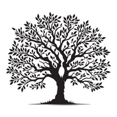 tree silhouette, editable vector image