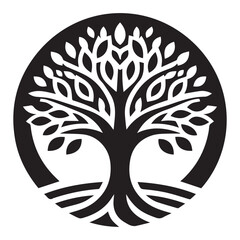 tree silhouette, editable vector image