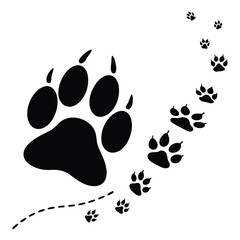 Black and White Pet Paw Print Graphic Design.eps