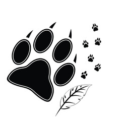 Simple Dog Paw Silhouette Vector Illustration.eps