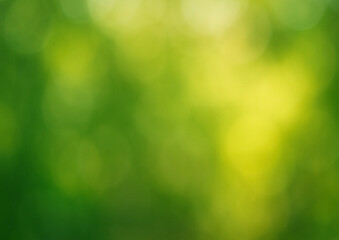Obraz premium nature inspired bokeh blur background, green and yellow tones, soft light leaks, perfect for wellness and organic themes