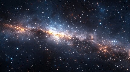 Obraz premium Vivid interstellar cloudscape with nebulae and a scattering of celestial bodies